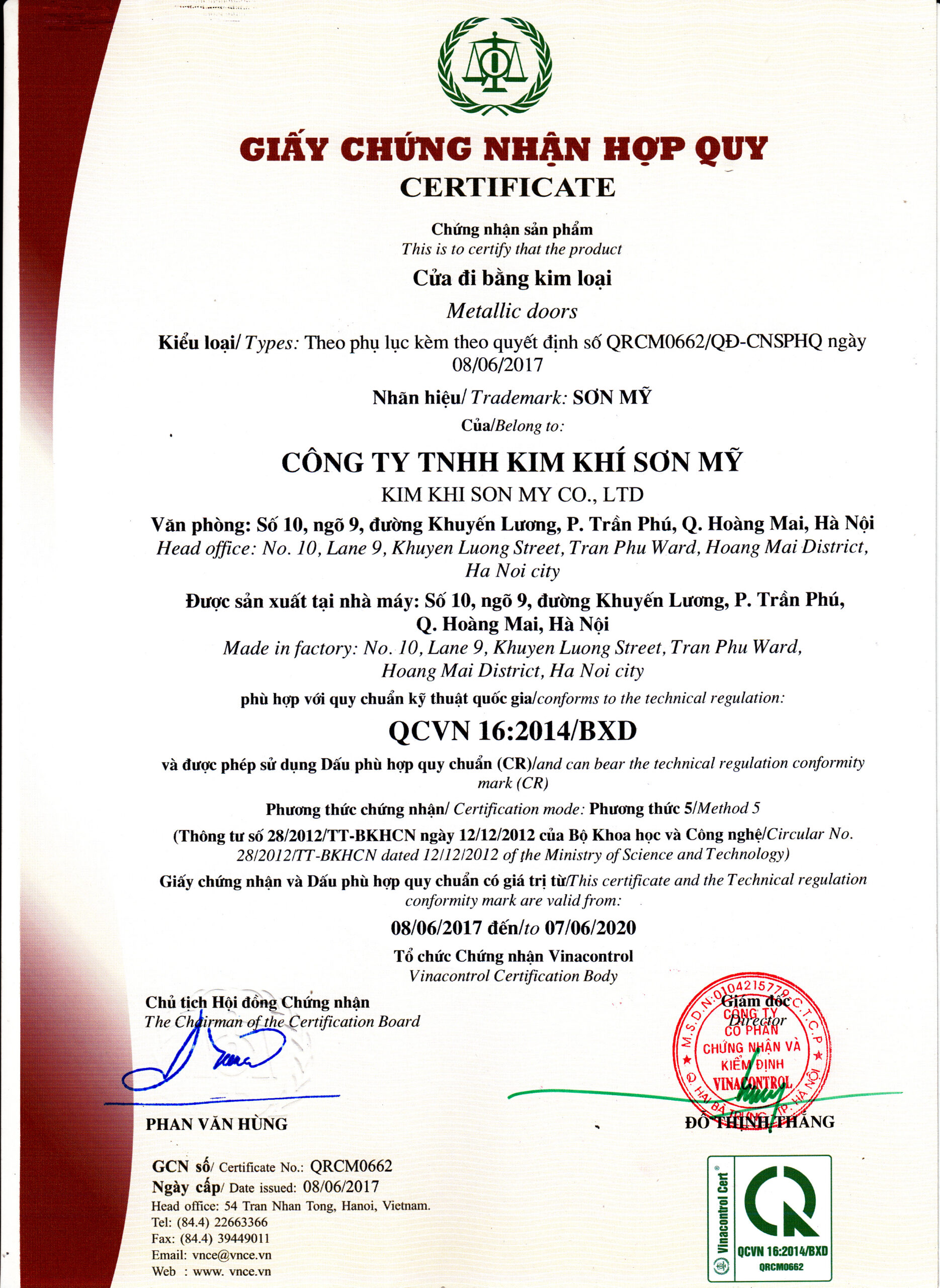 Giấy chứng nhận hợp quy