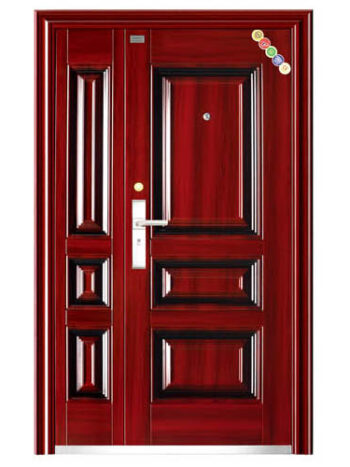 Cửa thép vân gỗ 2 cánh lệch SM-01