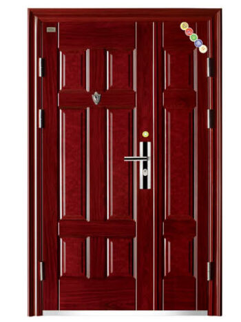 Cửa vân gỗ 2 cánh lệch 7817