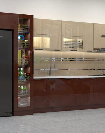 Tủ bếp inox 201 cánh kính