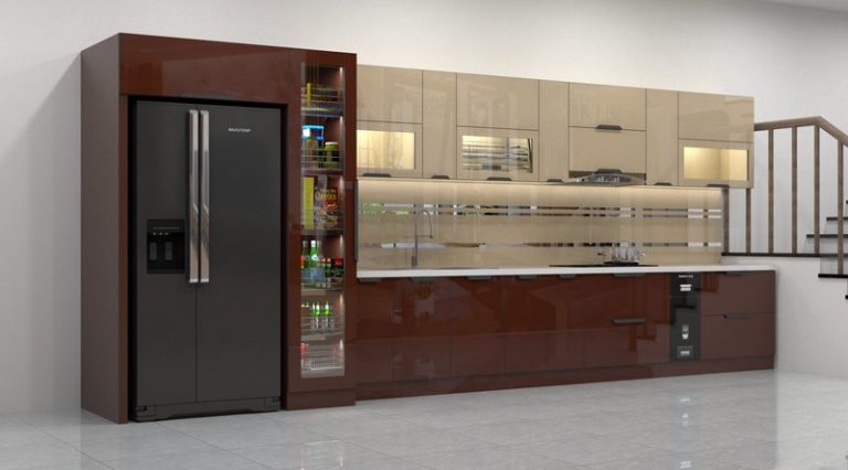 Tủ bếp inox 201 cánh kính