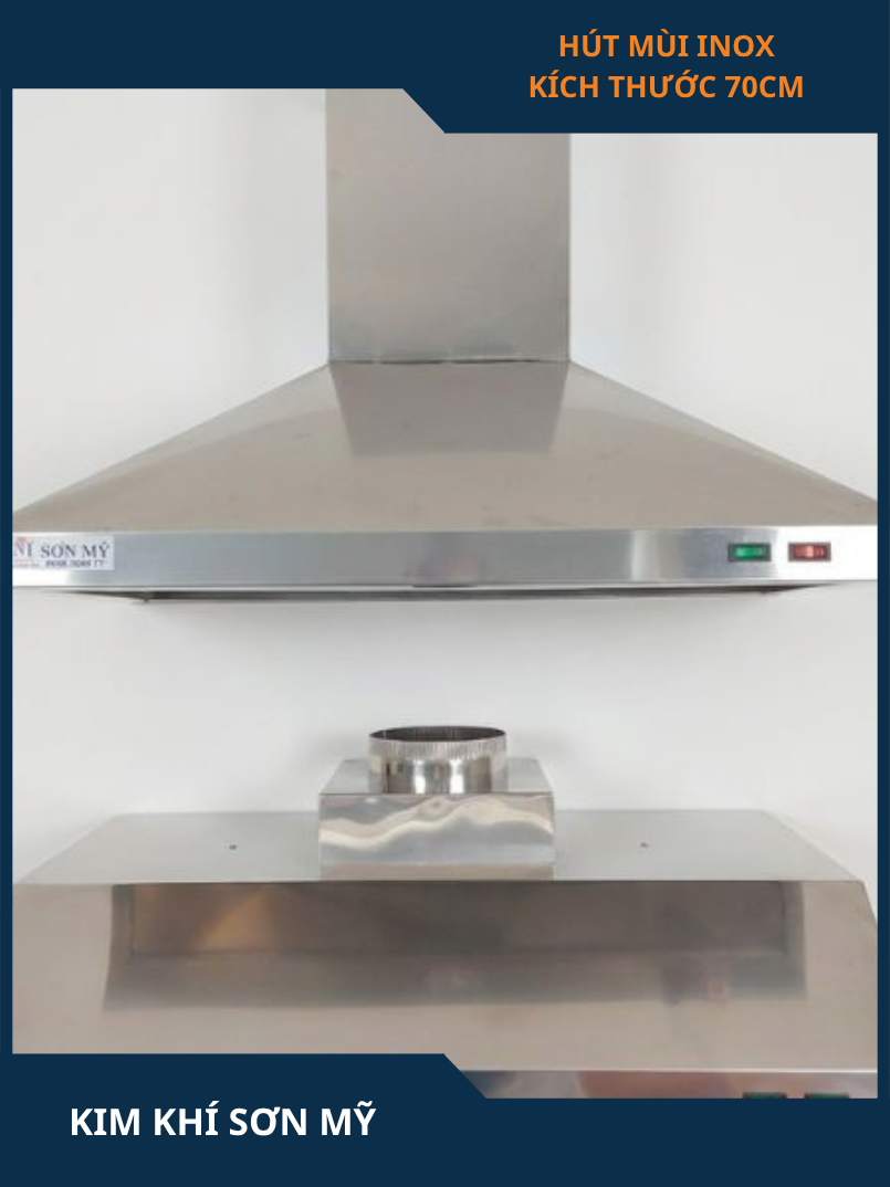 Hút mùi inox kích thước 70cm