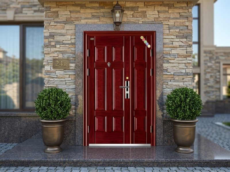 Độ bền vượt trội của cửa thép vân gỗ 2 cánh lệch