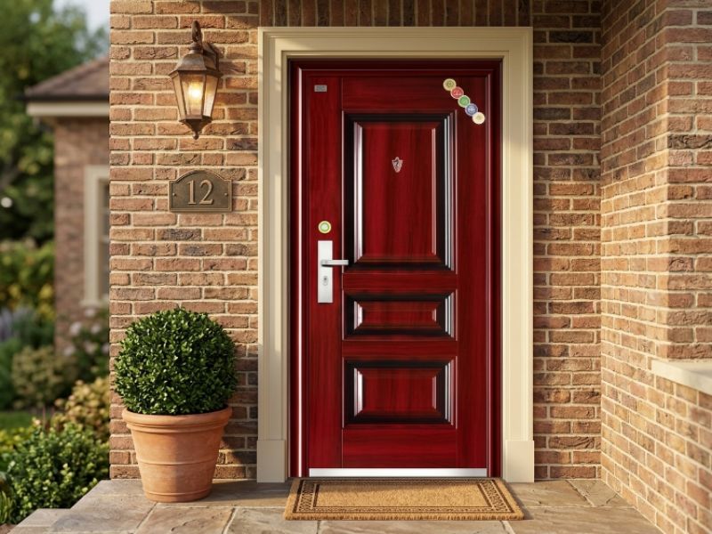 Thiết kế hiện đại của cửa thép vân gỗ chống cháy
