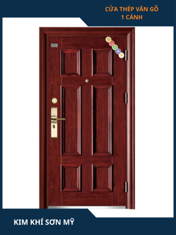 Cửa thép vân gỗ 1 cánh