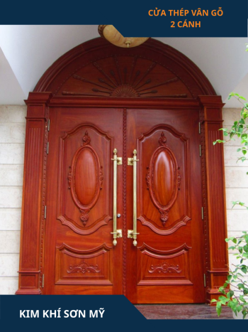 Cửa thép vân gỗ 2 cánh
