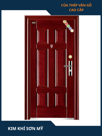Cừa thép vân gỗ cao cấp