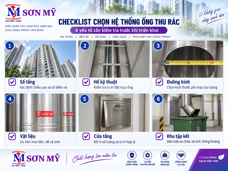 Checklist chọn hệ thống ống thu rác chung cư