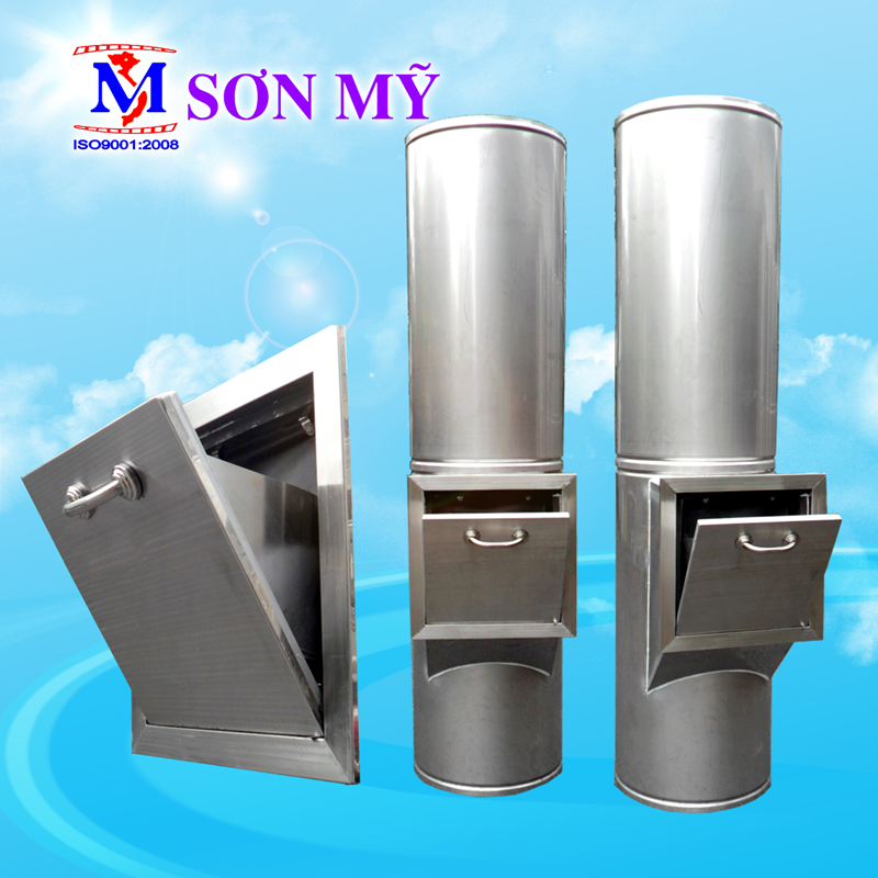 Ống thu rác inox kết hợp cửa nạp rác Sơn Mỹ